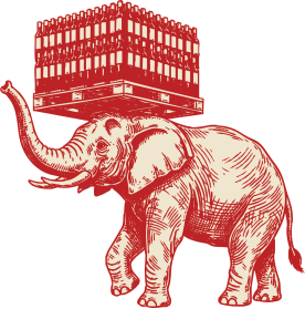 Elephant carries wine
